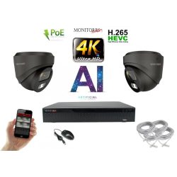   Monitorrs Security - 4K AI IP kamerarendszer 2 kamerával 8 Mpix GD - 6377K2