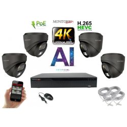   Monitorrs Security - 4K AI IP kamerarendszer 4 kamerával 8 Mpix GD - 6377K4