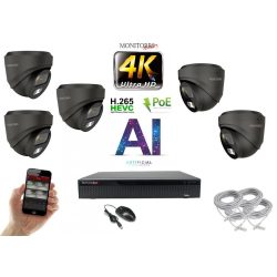   Monitorrs Security - 4K AI IP kamerarendszer 5 kamerával 8 Mpix GD - 6377K5