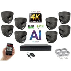   Monitorrs Security - 4K AI IP kamerarendszer 8 kamerával 8 Mpix GD - 6377K8