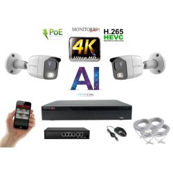   MS - 4K AI IP kamerarendszer 2 kamerával switchel 8 Mpix WT - 6378K2B