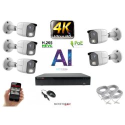   Monitorrs Security - 4K AI IP kamerarendszer 5 kamerával 8 Mpix WT - 6378K5