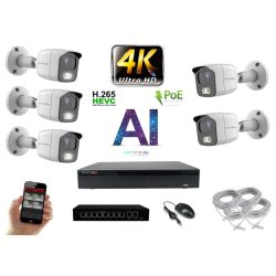   MS - 4K AI IP kamerarendszer 5 kamerával switchel 8 Mpix WT - 6378K5B