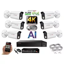   MS - 4K AI IP kamerarendszer 6 kamerával switchel 8 Mpix WT - 6378K6B