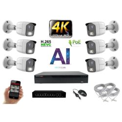   MS - 4K AI IP kamerarendszer 6 kamerával switchel 8 Mpix WT - 6378K6B