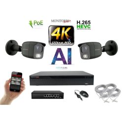   MS - 4K AI IP kamerarendszer 2 kamerával switchel 8 Mpix GT - 6379K2B