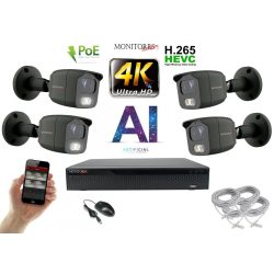   Monitorrs Security - 4K AI IP kamerarendszer 4 kamerával 8 Mpix GT - 6379K4