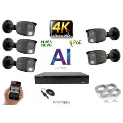   Monitorrs Security - 4K AI IP kamerarendszer 5 kamerával 8 Mpix GT - 6379K5