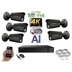   Monitorrs Security - 4K AI IP kamerarendszer 5 kamerával 8 Mpix GT - 6379K5