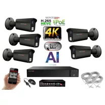   MS - 4K AI IP kamerarendszer 5 kamerával switchel 8 Mpix GT - 6379K5B