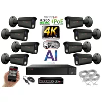   MS - 4K AI IP kamerarendszer 8 kamerával switchel 8 Mpix GT - 6379K8B