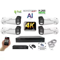   MS - 4k AI IP park kamerarendszer switchel 4 kamerával 8 Mpix - 6380K4B