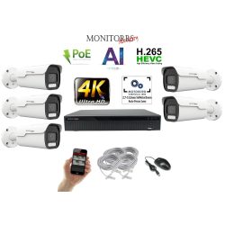   Monitorrs Security - 4k AI IP park kamerarendszer 5 kamerával 8 Mpix - 6380K5