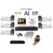   MS - 4k AI IP park kamerarendszer switchel 5 kamerával 8 Mpix - 6380K5B