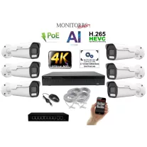   MS - 4k AI IP park kamerarendszer switchel 6 kamerával 8 Mpix - 6380K6B