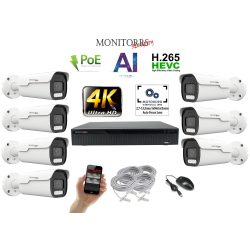   Monitorrs Security - 4k AI IP park kamerarendszer 7 kamerával 8 Mpix - 6380K7