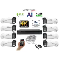   Monitorrs Security - 4k AI IP park kamerarendszer 8 kamerával 8 Mpix - 6380K8