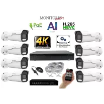   MS - 4k AI IP park kamerarendszer switchel 8 kamerával 8 Mpix - 6380K8B