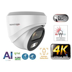 Monitorrs Security - AI Hybrid Light IP kamera 8 Mpix WDome - 6481