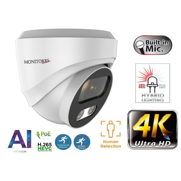 Monitorrs Security - AI Hybrid Light IP kamera 8 Mpix WDome - 6481
