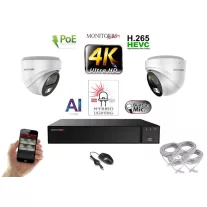   Monitorrs Security - AI Hybrid Light IP kamerarendszer 2 kamerával 8 Mpix WD - 6481k2