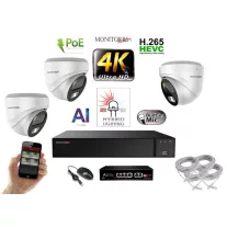   MS - AI Hybrid Light IP kamerarendszer 3 kamerával switchel 8 Mpix WD - 6481k3B