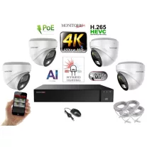   Monitorrs Security - AI Hybrid Light IP kamerarendszer 4 kamerával 8 Mpix WD - 6481k4