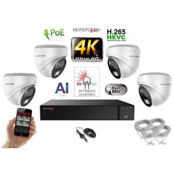   Monitorrs Security - AI Hybrid Light IP kamerarendszer 4 kamerával 8 Mpix WD - 6481k4