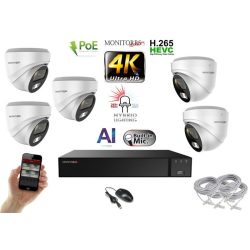   Monitorrs Security - AI Hybrid Light IP kamerarendszer 5 kamerával 8 Mpix WD - 6481k5