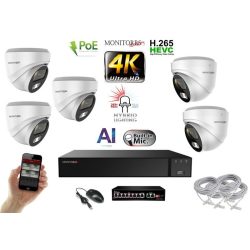  MS - AI Hybrid Light IP kamerarendszer 5 kamerával switchel 8 Mpix WD - 6481k5B