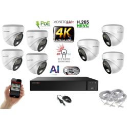   Monitorrs Security - AI Hybrid Light IP kamerarendszer 7 kamerával 8 Mpix WD - 6481k7