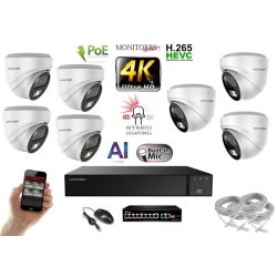   MS - AI Hybrid Light IP kamerarendszer 7 kamerával switchel 8 Mpix WD - 6481k7B