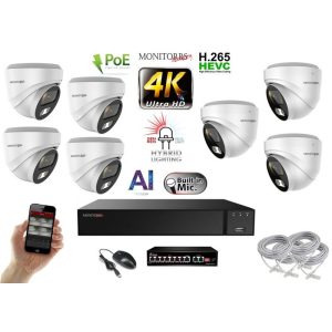 MS - AI Hybrid Light IP kamerarendszer 7 kamerával switchel 8 Mpix WD - 6481k7B