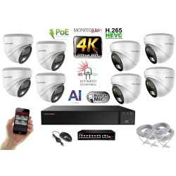   MS - AI Hybrid Light IP kamerarendszer 8 kamerával switchel 8 Mpix WD - 6481k8B