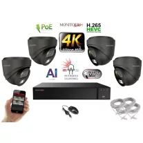   Monitorrs Security - AI Hybrid Light IP kamerarendszer 4 kamerával 8 Mpix GD - 6482k4