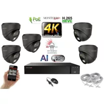   Monitorrs Security - AI Hybrid Light IP kamerarendszer 5 kamerával 8 Mpix GD - 6482k5
