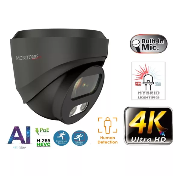 MS - AI Hybrid Light IP kamerarendszer 8 kamerával switchel 8 Mpix GD - 6482k8B