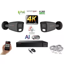  Monitorrs Security - AI Hybrid Light IP kamerarendszer 2 kamerával 8 Mpix GT - 6483k2