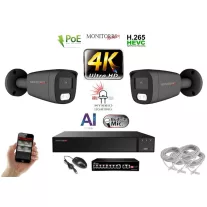   MS - AI Hybrid Light IP kamerarendszer 2 kamerával switchel 8 Mpix GT - 6483k2B