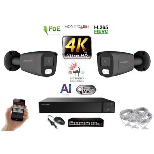 MS - AI Hybrid Light IP kamerarendszer 2 kamerával switchel 8 Mpix GT - 6483k2B