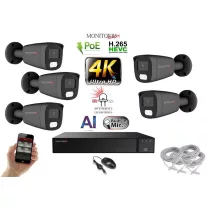   Monitorrs Security - AI Hybrid Light IP kamerarendszer 5 kamerával 8 Mpix GT - 6483k5