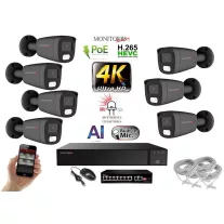   MS - AI Hybrid Light IP kamerarendszer 7 kamerával switchel 8 Mpix GT - 6483k7B