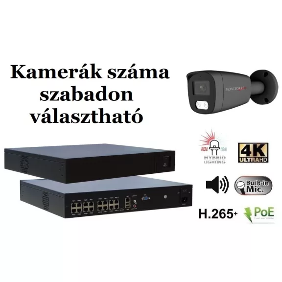 Monitorrs Security - AI Hybrid Light IP kamerarendszer 9-16 kamerával 8 Mpix GT - 6483k9-16 Monitorrs Security - AI Hybrid Light IP kamerarendszer 9-16 kamerával 8 Mpix GT - 6483k9-16