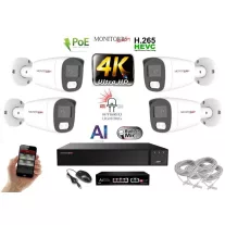   MS - AI Hybrid Light IP kamerarendszer 4 kamerával switchel 8 Mpix WT - 6484k4B