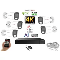   Monitorrs Security - AI Hybrid Light IP kamerarendszer 5 kamerával 8 Mpix WT - 6484k5
