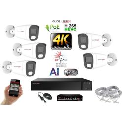   MS - AI Hybrid Light IP kamerarendszer 5 kamerával switchel 8 Mpix WT - 6484k5B