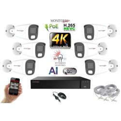   Monitorrs Security - AI Hybrid Light IP kamerarendszer 6 kamerával 8 Mpix WT - 6484k6