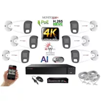   MS - AI Hybrid Light IP kamerarendszer 6 kamerával switchel 8 Mpix WT - 6484k6B