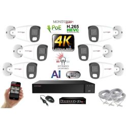   MS - AI Hybrid Light IP kamerarendszer 6 kamerával switchel 8 Mpix WT - 6484k6B