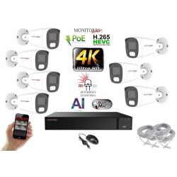   Monitorrs Security - AI Hybrid Light IP kamerarendszer 7 kamerával 8 Mpix WT - 6484k7